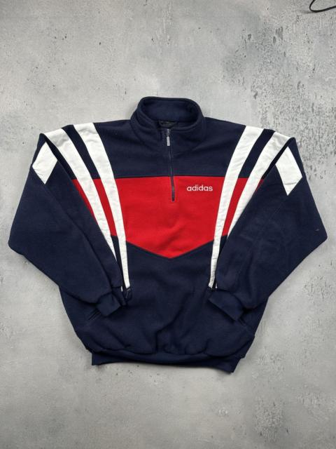 adidas Vintage Adidas Polar Teddy Fleece Sweater Stripes Zipper 80s