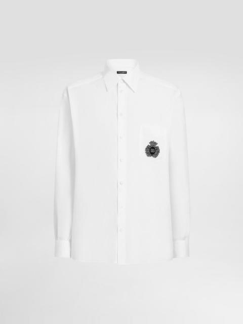 Dolce & Gabbana Linen shirt with heraldic patch