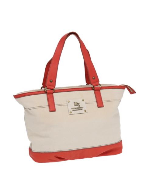 Burberry Burberry Blue Label Tote Bag Canvas White Orange