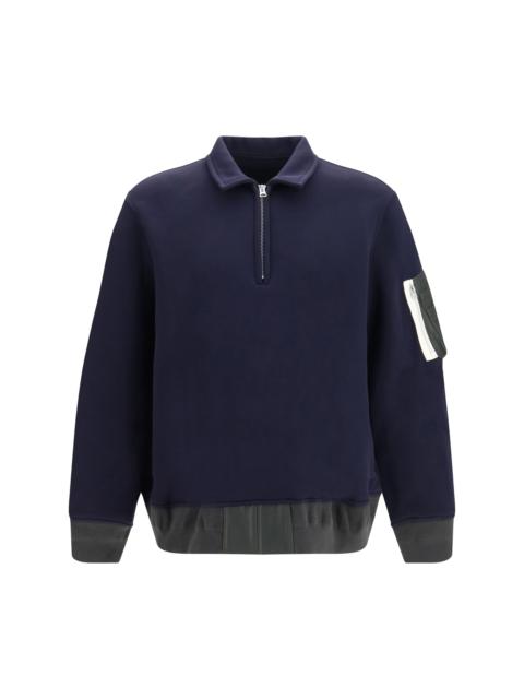sacai Sacai Terry Cloth Zip Polo Navy/Dark Khaki