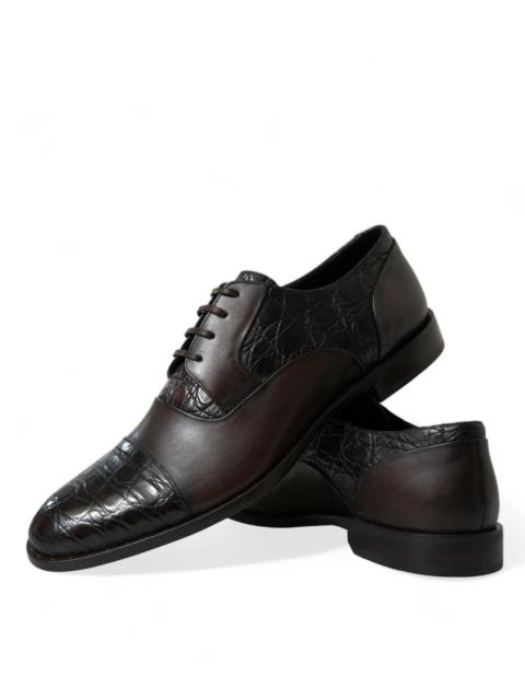 Dolce & Gabbana Brown Exotic Leather Formal Men Dress Shoes