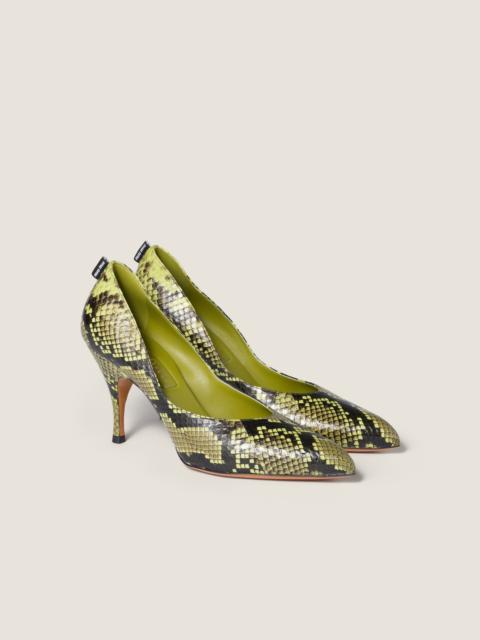 Miu Miu Python-print Ayers leather pumps