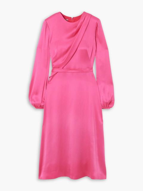 Stella McCartney Draped duchesse-satin midi dress
