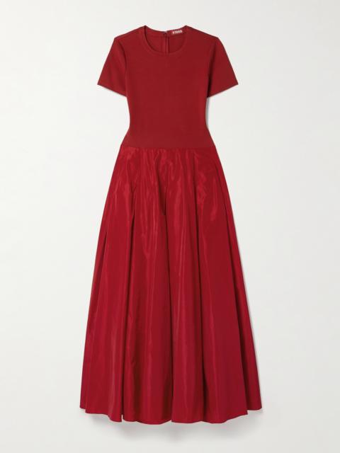 STAUD Hopper Stretch-jersey And Pleated Faille Maxi Dress