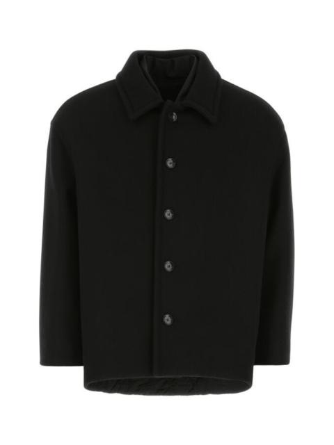 Valentino Garavani Men Black Wool Blend Coat