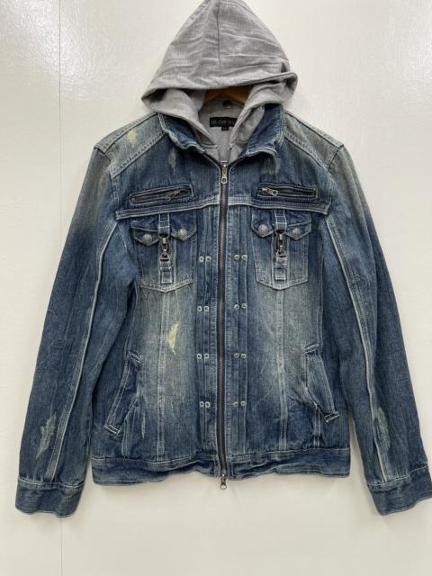 Japanese Brand - In The Attic Men's Distressed Denim Jacket, Hoodie Style