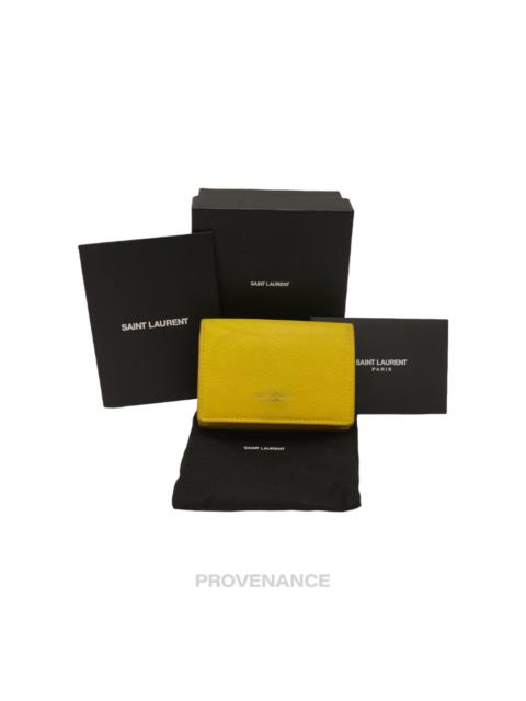 SAINT LAURENT Saint Laurent Paris SLP Trifold Card Wallet - Yellow Leather