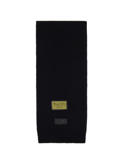 MM6 Maison Margiela Black Wool-Blend Scarf