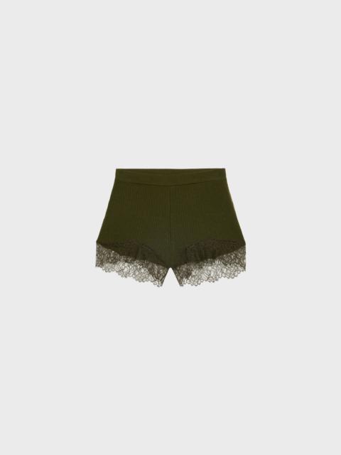 Blumarine STRETCH RIBBED SHORTS WITH LACE INSERTS