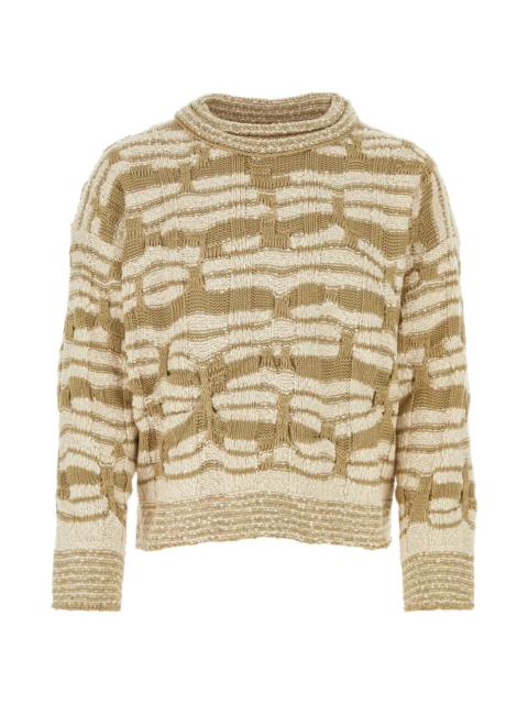 Bottega Veneta Embroidered Cotton Blend Sweater