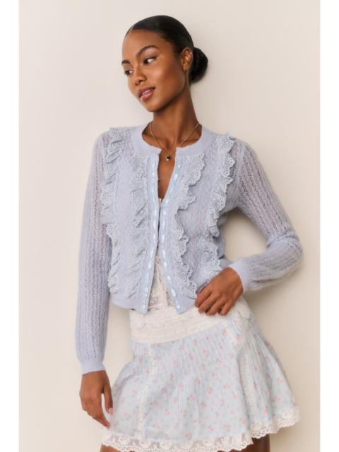 LoveShackFancy Melisse Eyelet Ruffle Cardigan