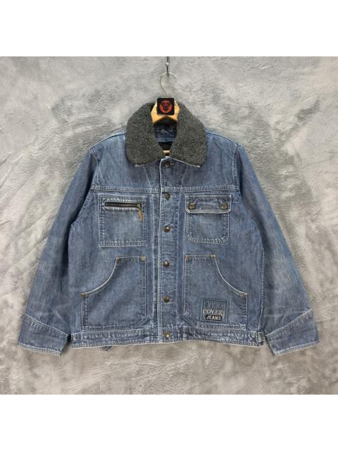 Other Designers Avant Garde - ENRICO COVERI JEANS LINED SHERPA DENIM JACKET #6273-57