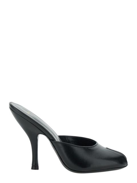 JUDE Jude Women 'Date' Black Heeled Sandals With Cut-Out Toe In Leather For Women