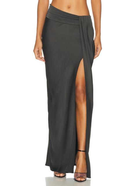 LAPOINTE Lightweight Satin Asymmetric Skirt