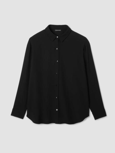EILEEN FISHER Silk Georgette Crepe Classic Collar Shirt