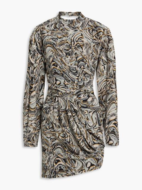 Other Designers Francia cutout printed silk-crepe mini dress