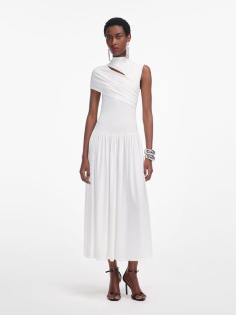 self-portrait White Jersey Cut Out Midi Dress