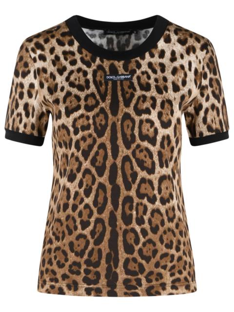 Dolce & Gabbana Dolce & Gabbana Leopard Print Cotton T-Shirt Women