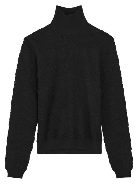 Zig-zag knitted jumper