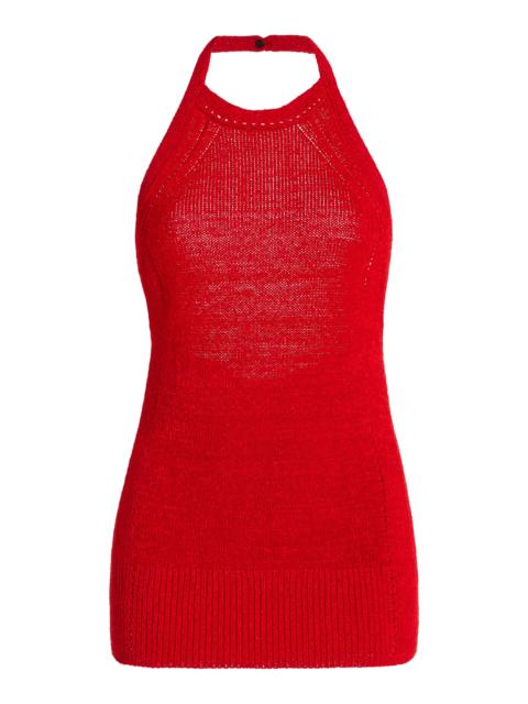 Proenza Schouler Leona Ribbon Knitted Top red