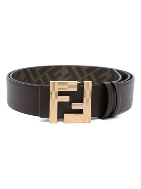 Fendi Leather And Ff Canvas Reversible Belt Accessories