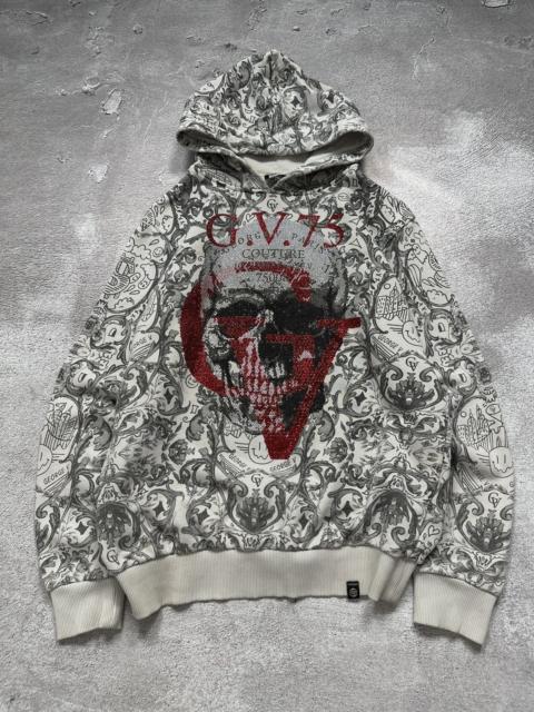 Other Designers If Six Was Nine - Vintage Philipp Plein Style Stones Overprint Skull Hoodie
