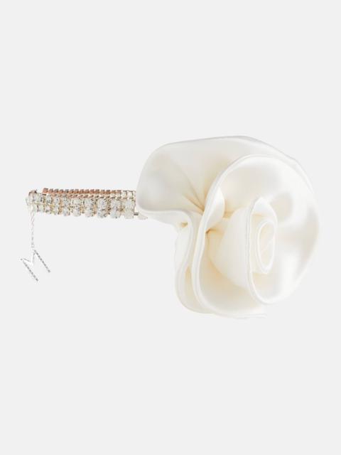 MAGDA BUTRYM Floral-appliqué crystal-embellished choker