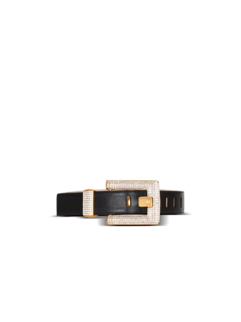 Balmain Anthem calfskin and crystal belt