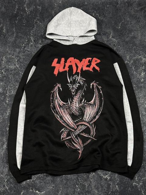 Other Designers If Six Was Nine - Vintage Slayer Style Rock Band Dragon Print Hoodie