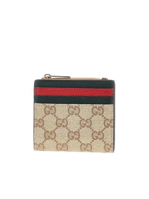 GUCCI Gucci Coated GG Fabric Bi-fold Wallet Brown