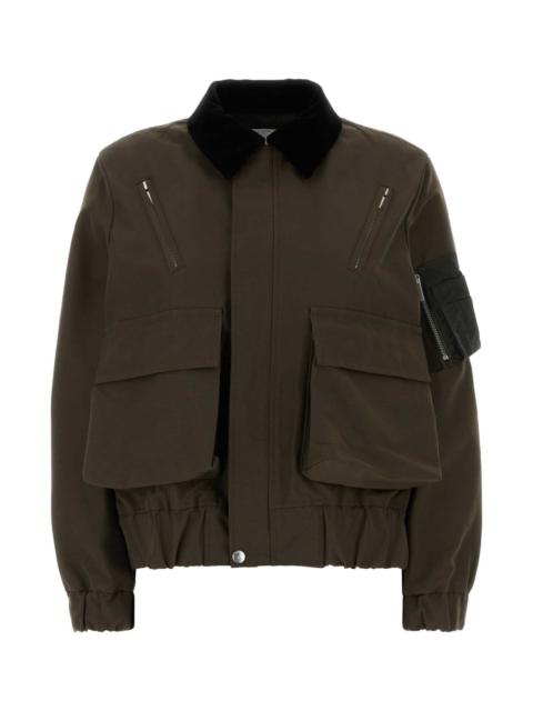 sacai Sacai Women Mud Cotton Blend Bomber Jacket