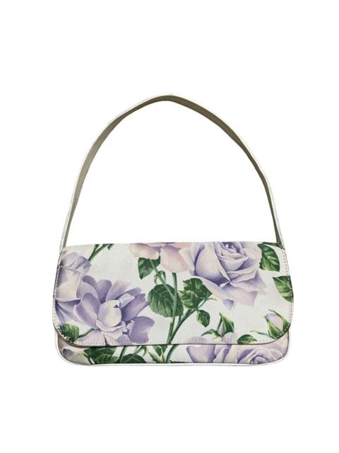 2000s Dolce & Gabbana Purple Rose Flap Shoulder Bag Y2K
