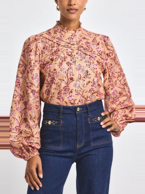 DEREK LAM 10 CROSBY Derek Lam 10 Crosby Marlowe Metallic Top in Camel Multi at Nordstrom