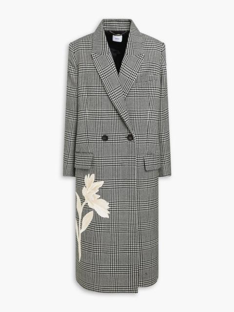 Erdem Embroidered Prince of Wales checked wool-tweed coat