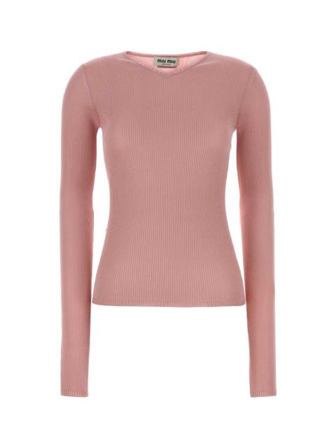 Miu Miu Pink Silk T-shirt