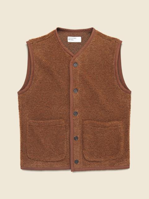 Universal Works Alvar Fleece Lancaster Gilet - Cumin