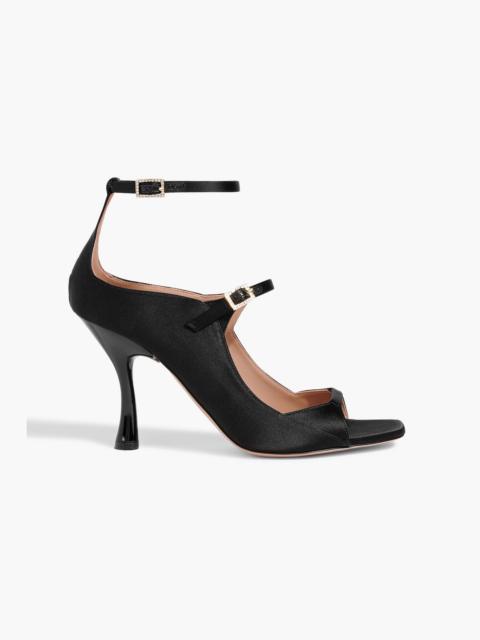 MALONE SOULIERS Riley 90 crystal-embellished satin sandals