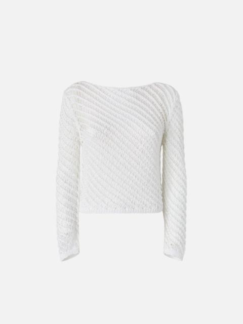 PINKO CROCHET EFFECT SWEATER WITH SEQUINS
