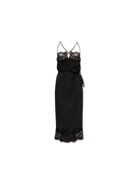 SAINT LAURENT SAINT LAURENT Black Silk Slip Dress New & Authentic (Women's