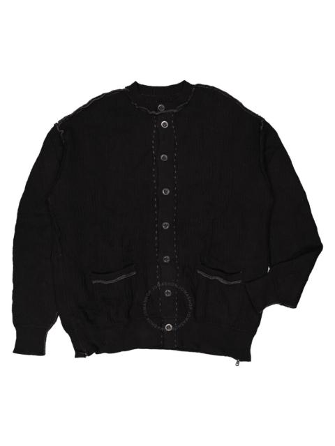 Other Designers Viridi-Anne Men's Black Cotton / Cashmere Button Down Cardigan