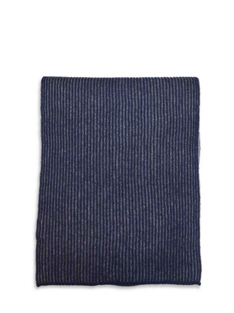 Brunello Cucinelli Brunello Cucinelli Men Navy Blue Cashmere Vanisé Knit Scarf