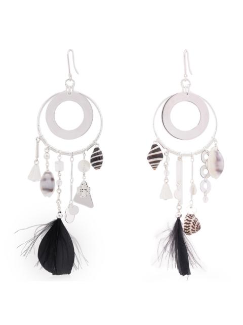 TORY BURCH Tory Burch Natural Feather Galaxy Hoop Earring