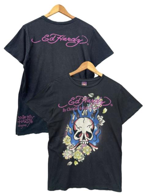 Ed Hardy Bones Skull Big Graphic Gothic Punk Tee