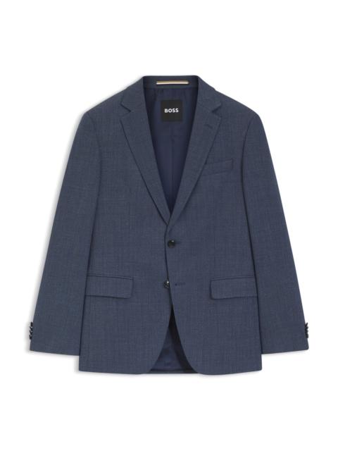 BOSS PATTERNED SLIM-FIT JACKET IN STRETCH WOOL