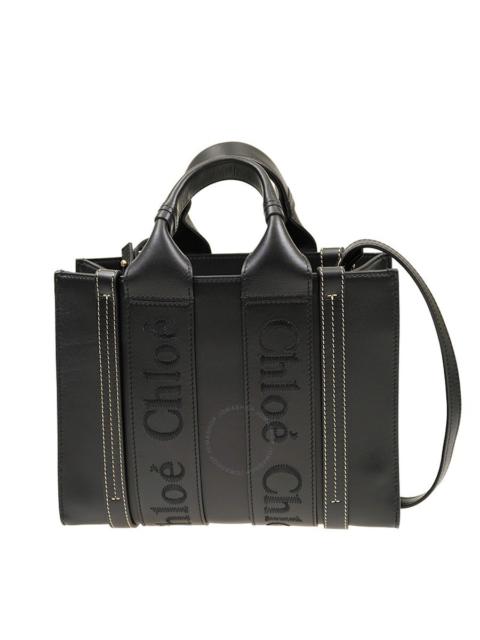 Chole Small Woody Tote Bag In Black