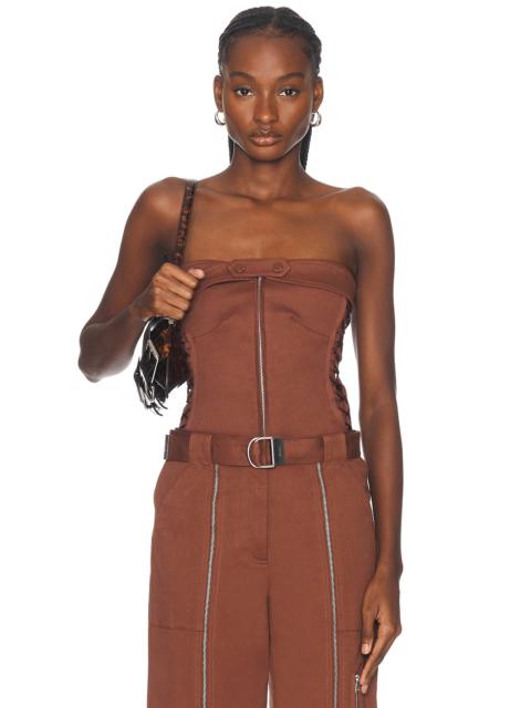 SIMKHAI Sasha Zip Up Bustier Top