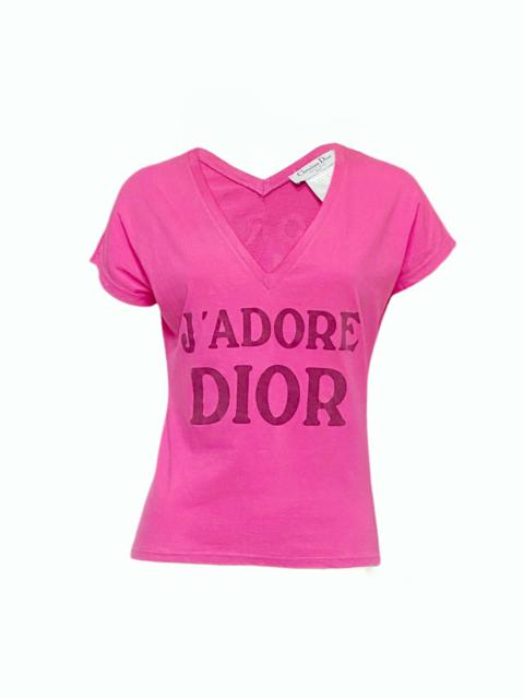 Christian Dior Fall 2003 Galliano “J’adore Dior” pink low neckline tee 42