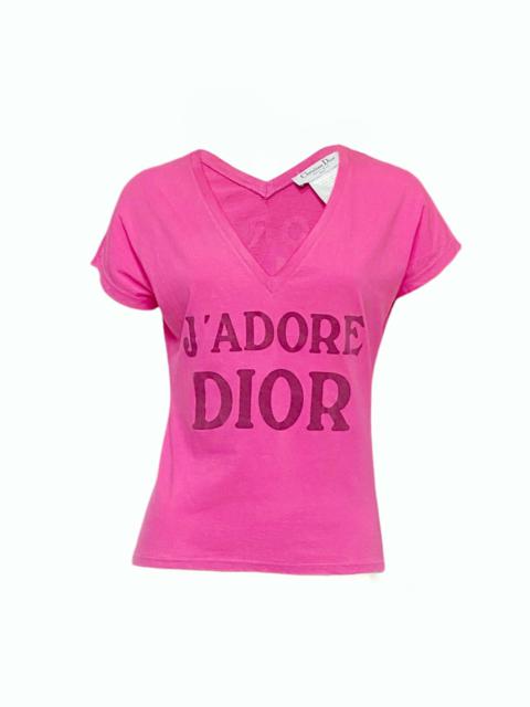 Dior Christian Dior Fall 2003 Galliano “J’adore Dior” pink low neckline tee 42