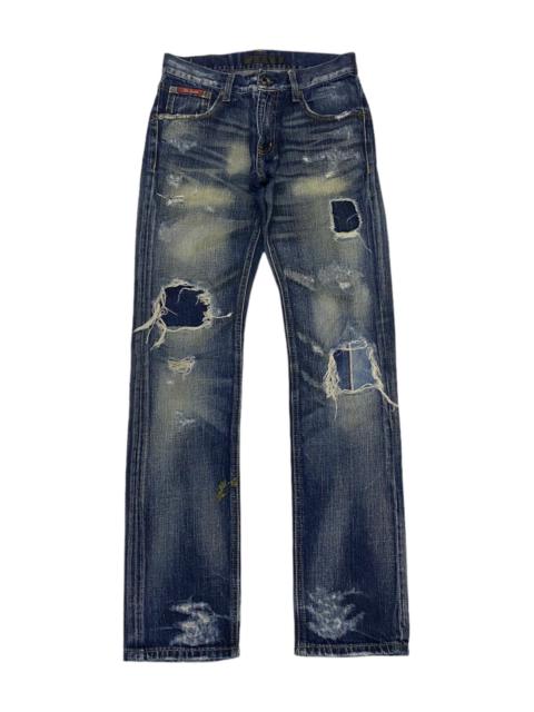 Other Designers 🔥JACK ROSE DISTRESSED DENIM PATCHWORK DENIM JEANS