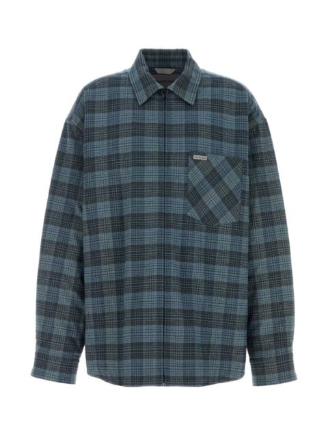 BALENCIAGA Balenciaga Men Embroidered Flannel Oversize Shirt